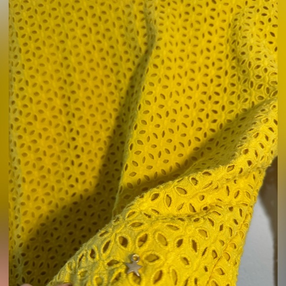 Des Petits Hauts Sabado Broderie Anglaise Yellow Eyelet Blouse Womens Size Small - Picture 6 of 14